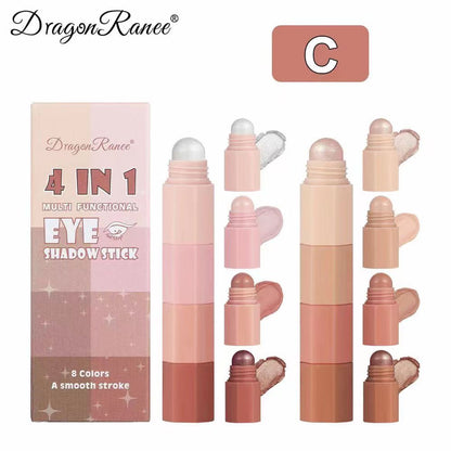 Dragon Ranee 4 in 1 Multifunctoinal Eye Shadow Stick 8 Colors A Smooth Stroke 2Sticks in Box