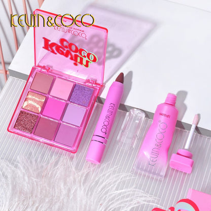 KEVIN&COCO 9-Color Lite Pink Makeup Kit