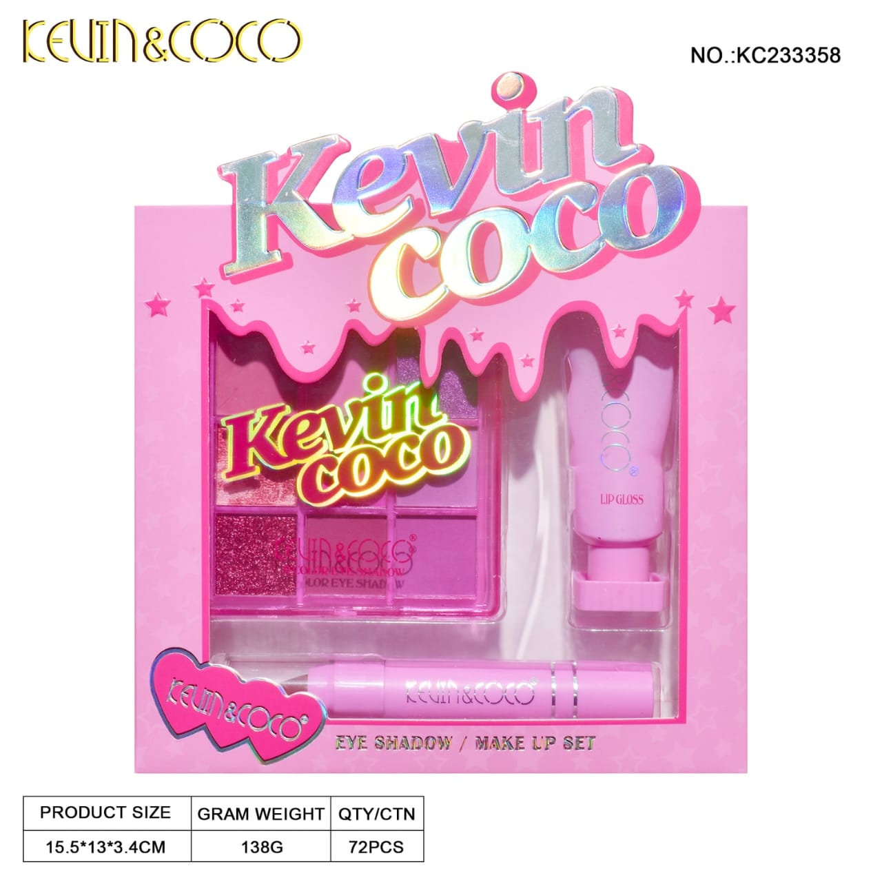 KEVIN&COCO 9-Color Lite Pink Makeup Kit