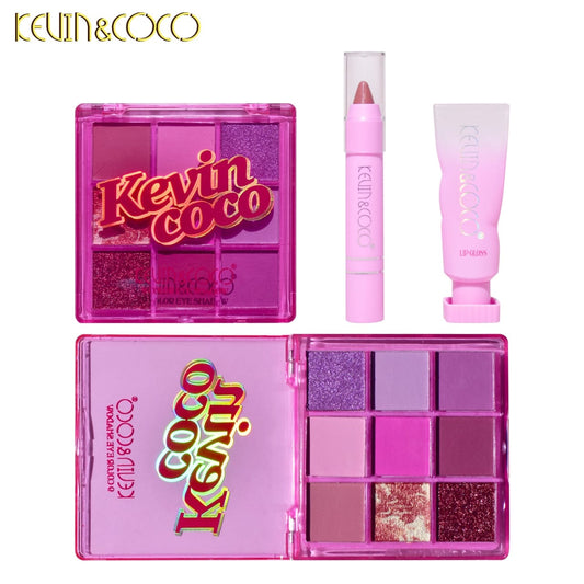 KEVIN&COCO 9-Color Lite Pink Makeup Kit