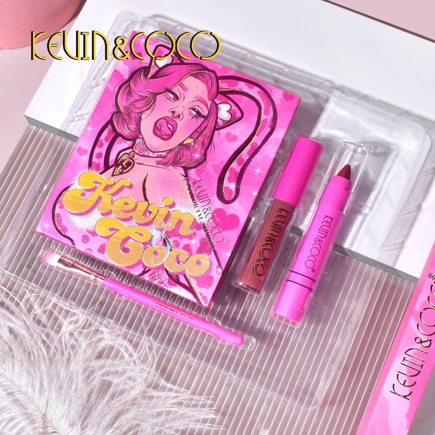 KEVIN&COCO  18-Color Pink Cat Lady Makeup Kit