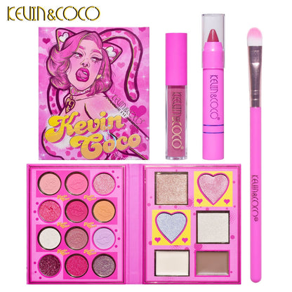 KEVIN&COCO  18-Color Pink Cat Lady Makeup Kit