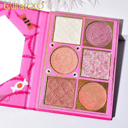 KEVIN&COCO 6-Color Skullduggery & Shimmer Highlighter Palette