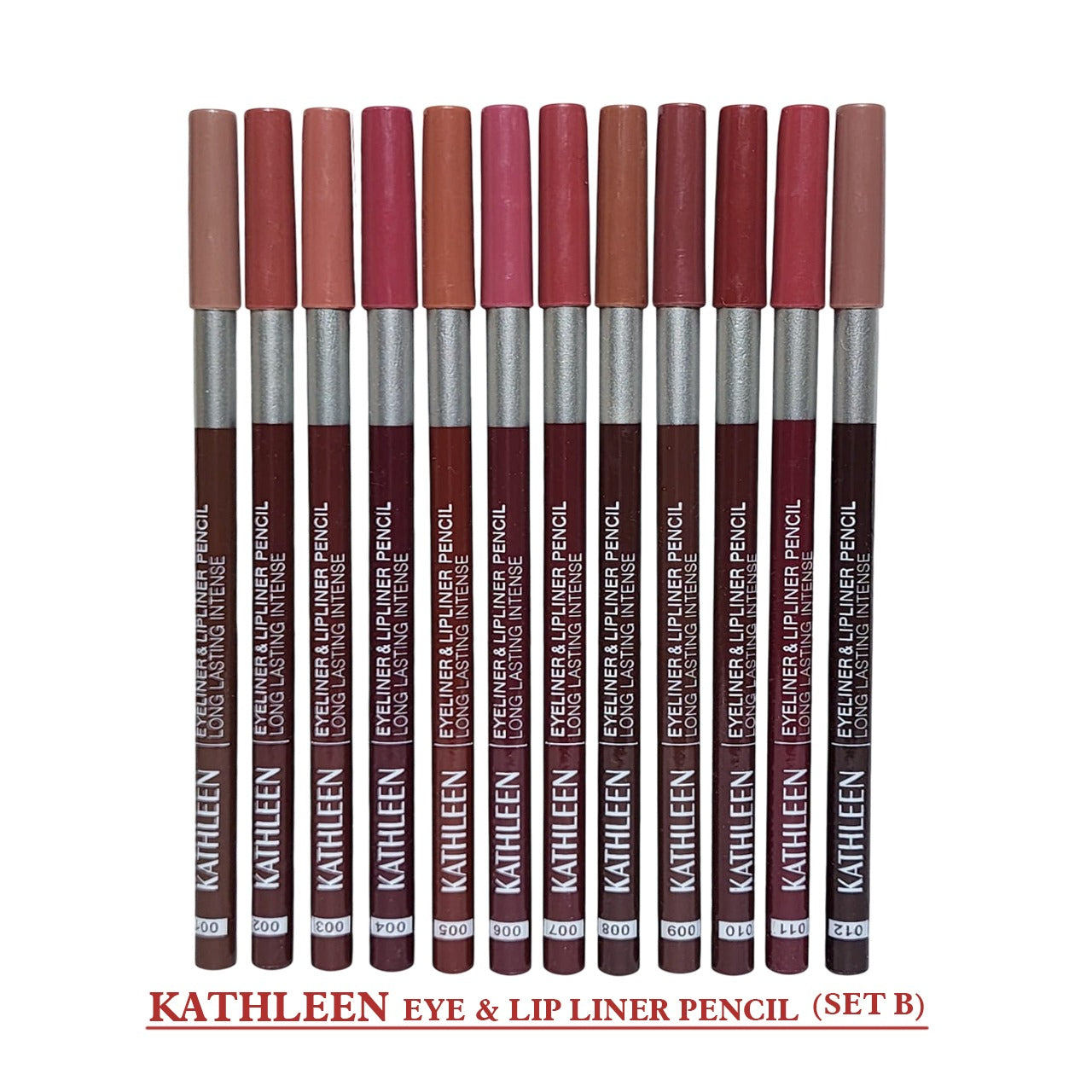 KATHLEEN Pack of 12pcs Long Lasting Eyeliner & lipliner Pencil