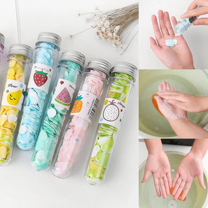 1 Piece Portable Mini Body Washing Bath Test Tube Confetti Foaming Flower One Time Paper Soap Slice Travel Accessary