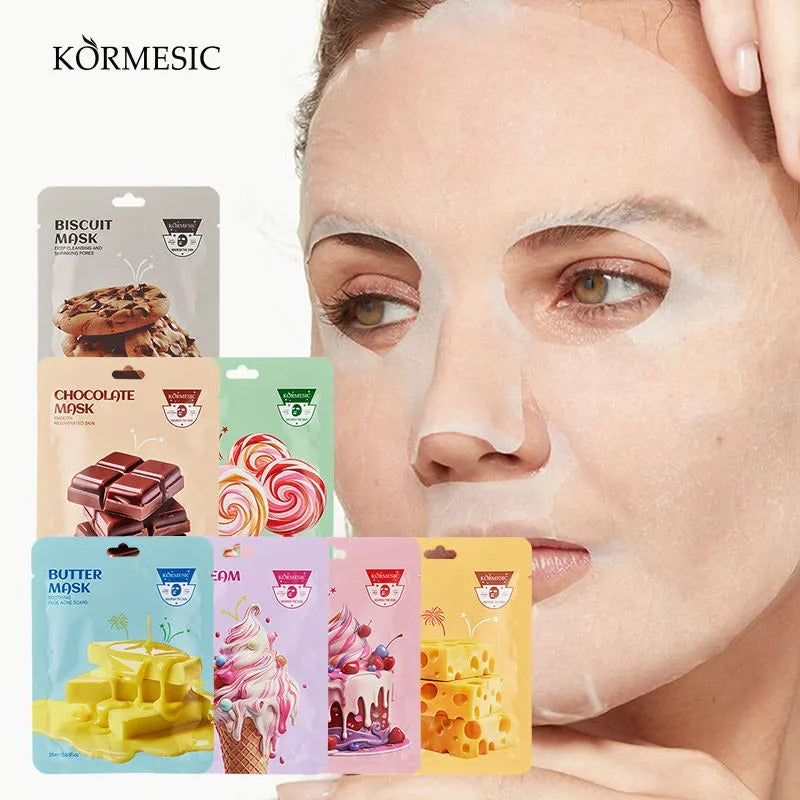 KORMESIC Pack of 7 Brightening Hydrating Sheet Facial Mask Skin Care Oil Control Face Mask