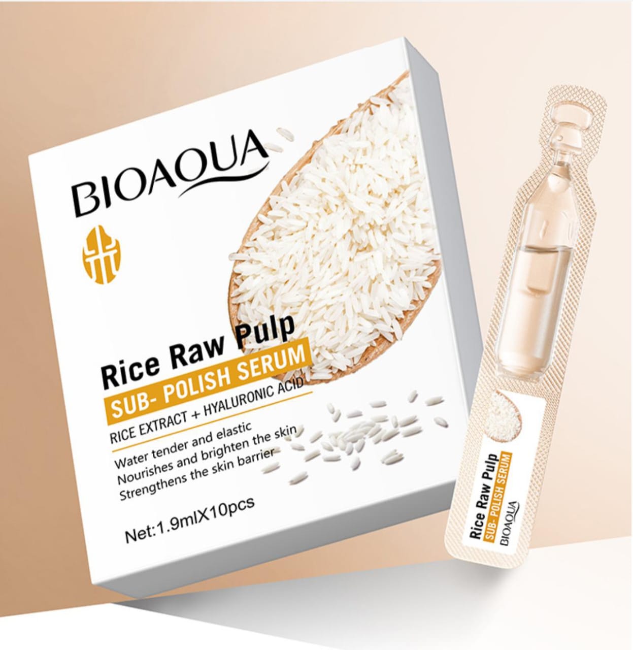 Biaoqua Rice Raw Pulp Sub-Ploish Hyaluronic Acid Serum 1.9ML