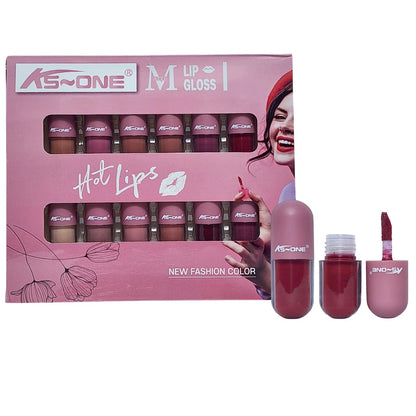 KS-ONE 12pcs Mini Capsule Matte Lip Gloss Set