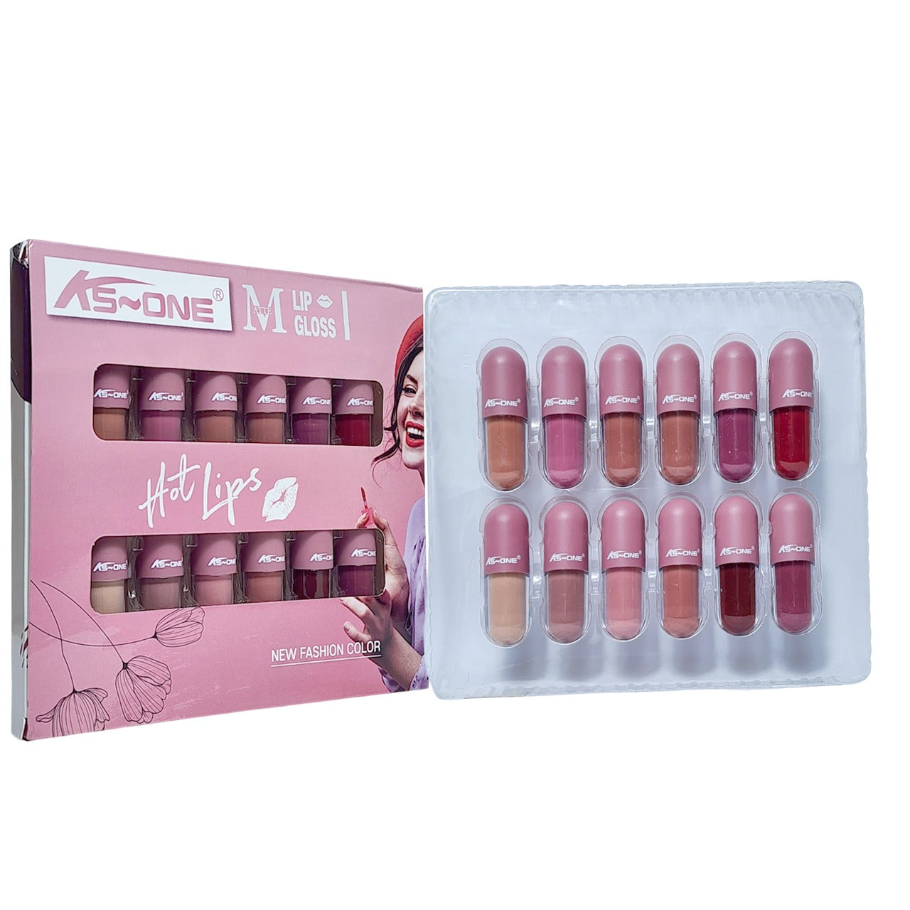 KS-ONE 12pcs Mini Capsule Matte Lip Gloss Set