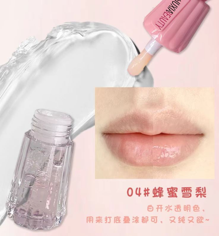 Water Light Lip Gloss Jelly Lipstick Lip Plumping Oil With Big Brush Head Moisturizing Nourishing Lip Glaze 1pcs