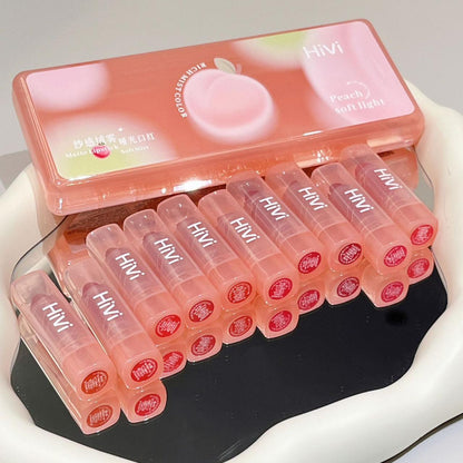 HiVi 10 Pcs Peach Soft Light Matte Lipstick Set