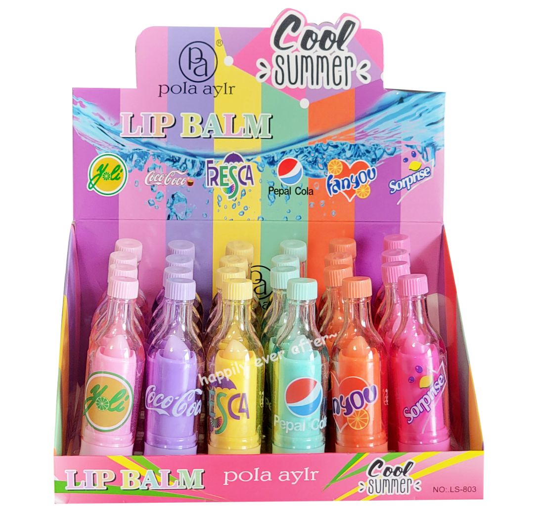 Pack of 3 Cute Lip Balm Transparent Coca Cola Lip Stick Clear Lip Primer & Lip Balm