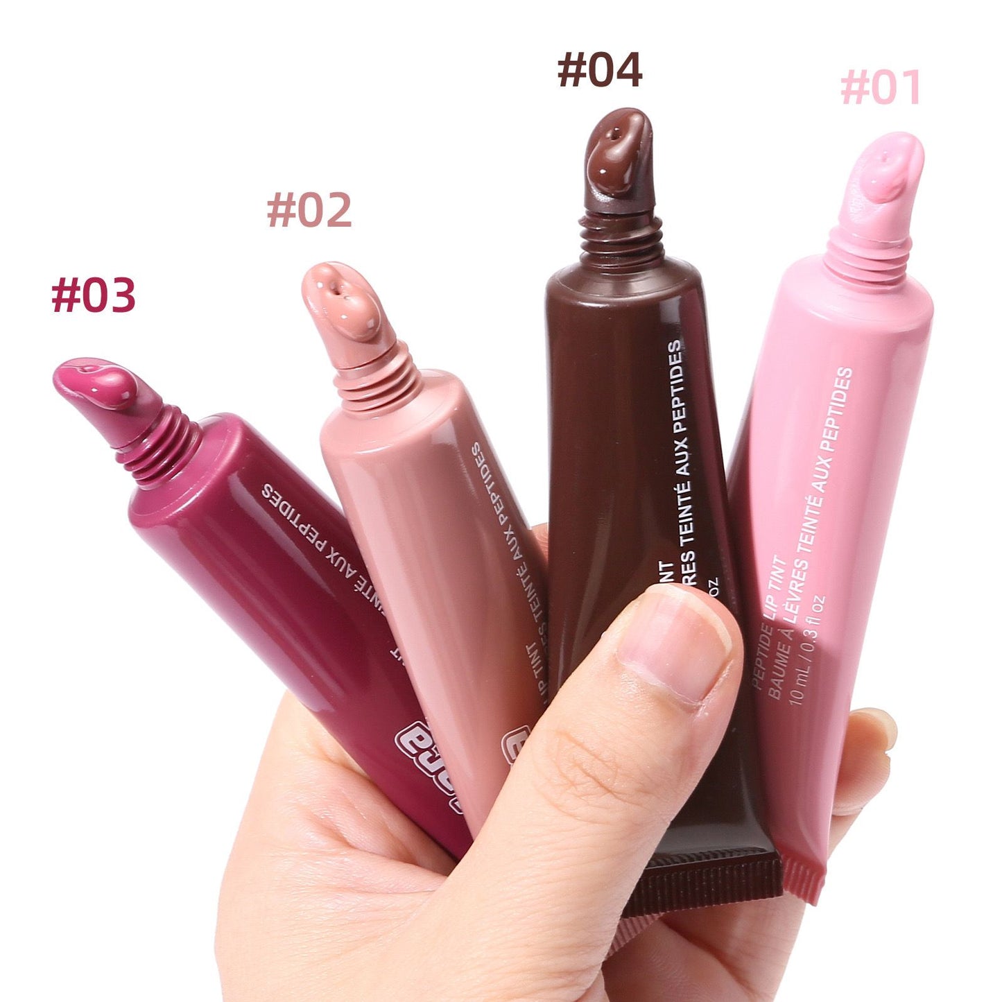 Pack OF 4 Miss Lara Punk Dark Brown Lip Gloss Lip Tint Long Lasting Moisturizing Nutritious Liquid Lipstick Clear Mineral Lip Oil Makeup