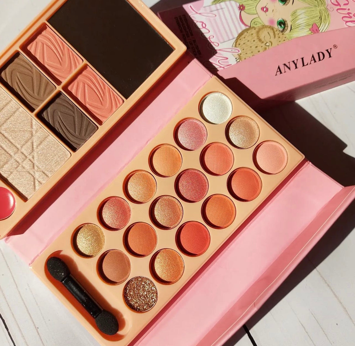 Any Lady Pretty Girl Lovely 29 Shades Eyeshadow Blusher Highlighter Palette - Image 4