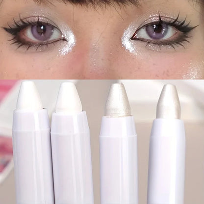 KS-ONE 1 PC Silver Pearlescent Waterproof Highlighter Pen/ Novice Long Lasting Flash Lying Silkworm Eye Shadow Makeup