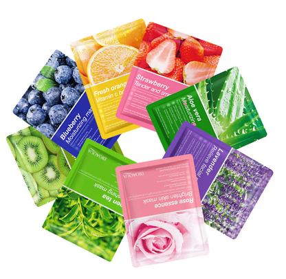 Pack of 5 Fruit Plant Extract Moisturizing Brighten Facial Sheet Masks