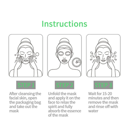 Pack of 5 Fruit Plant Extract Moisturizing Brighten Facial Sheet Masks