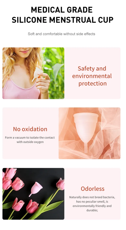 Silicon Menstrual Cups High quality Reusable menstrual cup Medium and Large