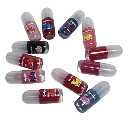 Pack of 12Pcs glossy jelly peel of Nail Polish Julystar