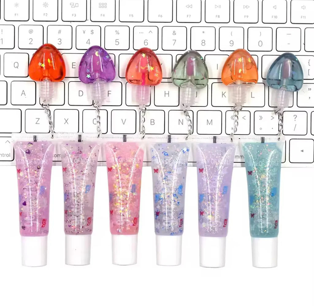 1pc Lip Gloss Set Mini Heart Love Shaped Lip Plumper Oil Moisturizing Women Lip Gloss Balm Makeup Lip Tint Cosmetics random ship