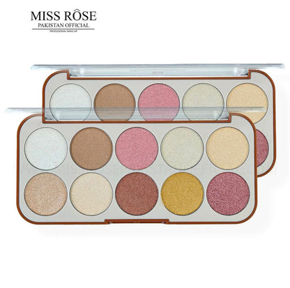 Miss Rose 10 Color Highlighter Palette