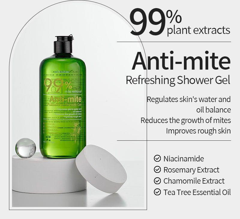 KORMESIC 99% Anti-mite Removal tea tree essential oil Refreshing Shower Gel 450ml