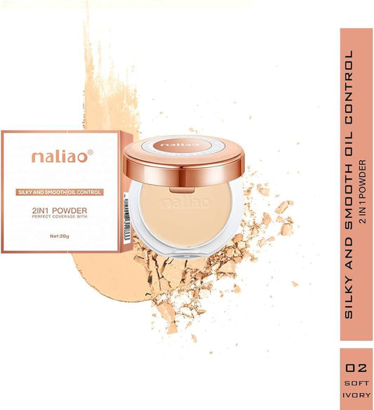 Maliao 2 in1 Perfect Coverage Powder For Girls & Women 20g