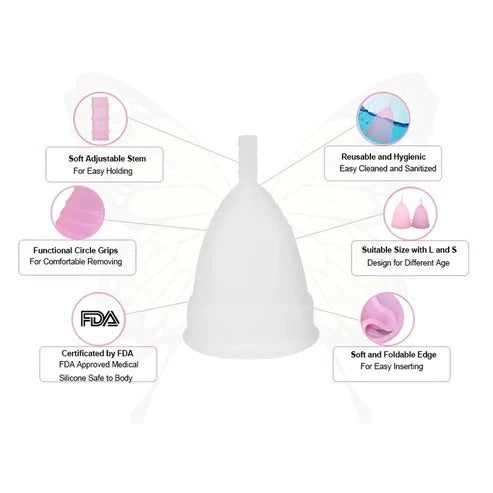 Silicon Menstrual Cups High quality Reusable menstrual cup Medium and Large