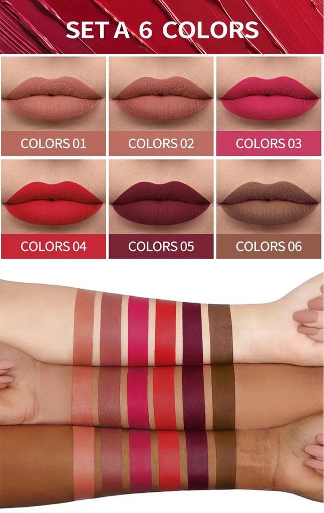 New KS ONE Pack of 6 Matte Liquid Lipstick - for girls