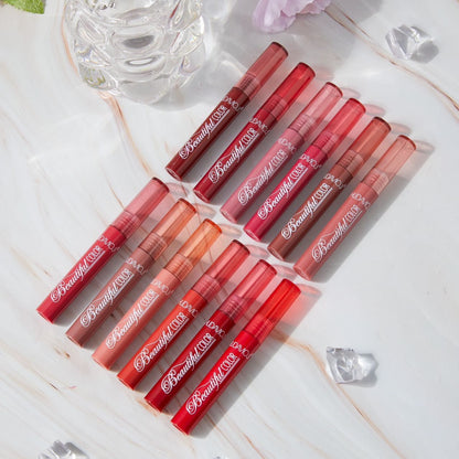 HudaMoji Pack of 12 Lip gloss Matte Nude Redish Shades Lip glosses Lipsticks