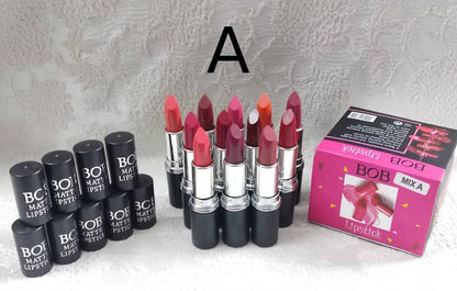 BOB 12 Beautiful Colors Matte Lipstick High Pigment