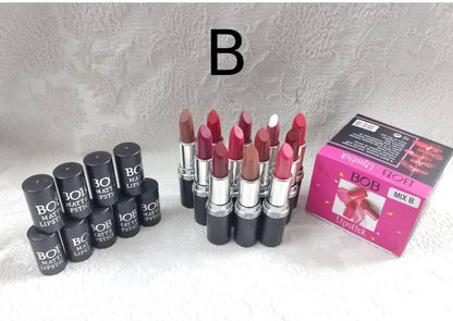 BOB 12 Beautiful Colors Matte Lipstick High Pigment