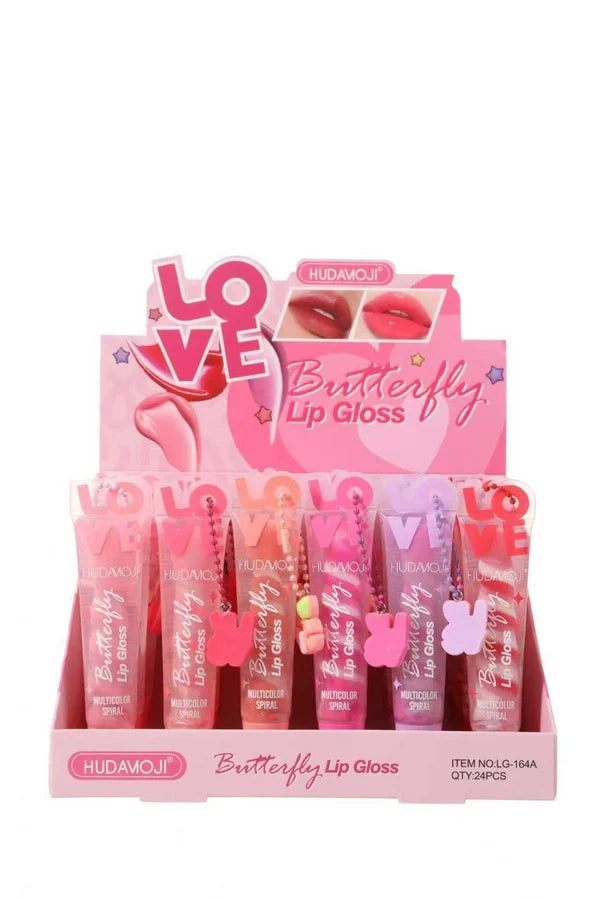 HUDAMOJI Butterfly Love Multicolor Spiral Lip Gloss Set