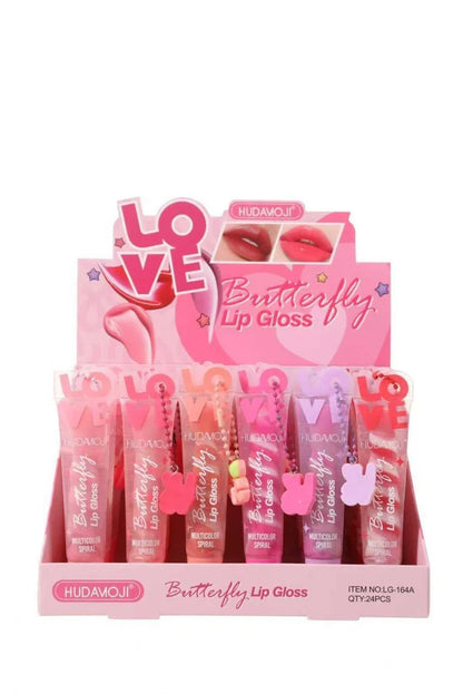 HUDAMOJI Butterfly Love Multicolor Spiral Lip Gloss Set