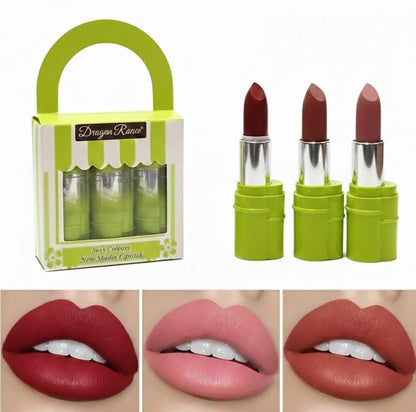 Dragon Ranee 3pcs Bamboo Bloom Matte Lipstick Set