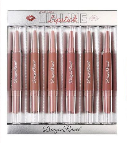 Dragon Ranee 6pcs 2-in-1 Matte Lipstick & Lipliner Set