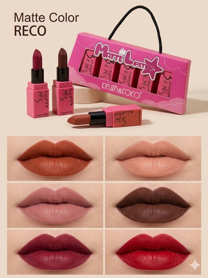 Kevin & Coco Matte Lipstick Pack of 5 - Long-Lasting Bold Shades - image 3