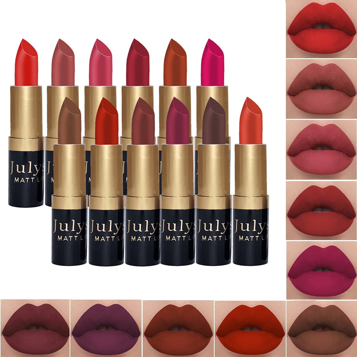 JulyStar 12pcs Matte Lipstick Box - Bold, Long-Lasting Shades - image 2