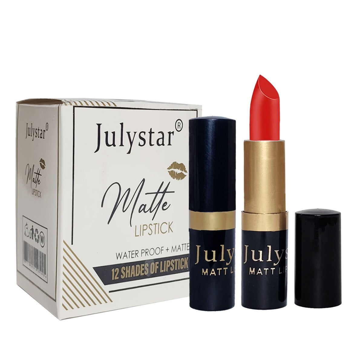 JulyStar 12pcs Matte Lipstick Box - Bold, Long-Lasting Shades