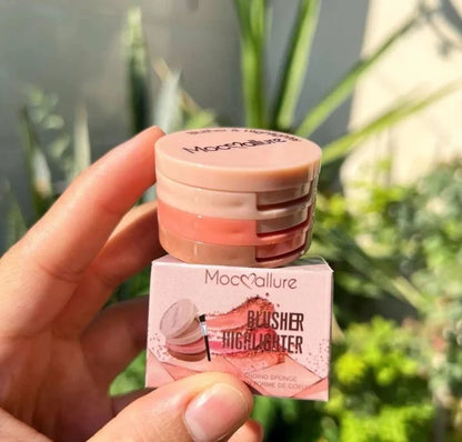 Mocallure 3‑in‑1 Blusher & Highlighter Kit | Glowy Compact
