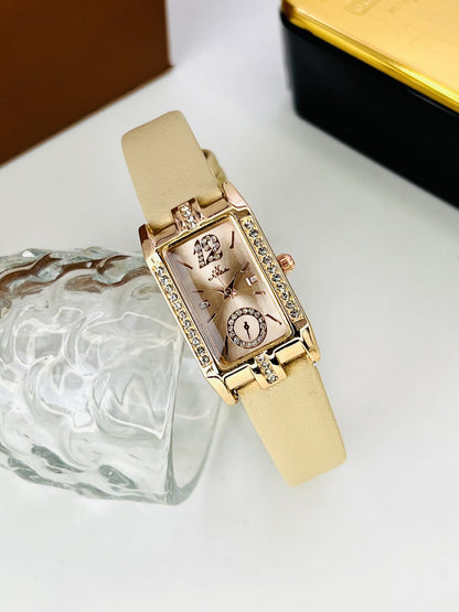 Simple Women Fashion Green Watches Leather Female Quartz Watch Luxury Diamond Style Rectangle Ladies Wristwatches