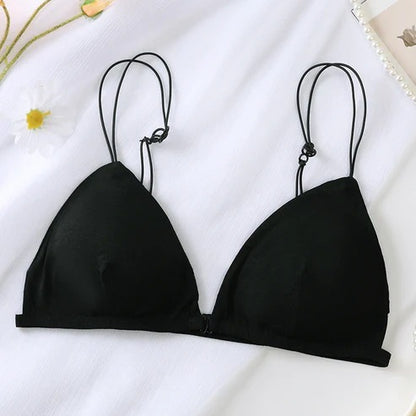 Pack Of 2 Women's deep V triangle with front buckle, sexy wireless push up bra set