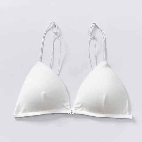 Pack Of 2 Women's deep V triangle with front buckle, sexy wireless push up bra set