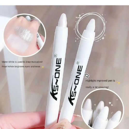 KS-ONE 1 PC Silver Pearlescent Waterproof Highlighter Pen/ Novice Long Lasting Flash Lying Silkworm Eye Shadow Makeup