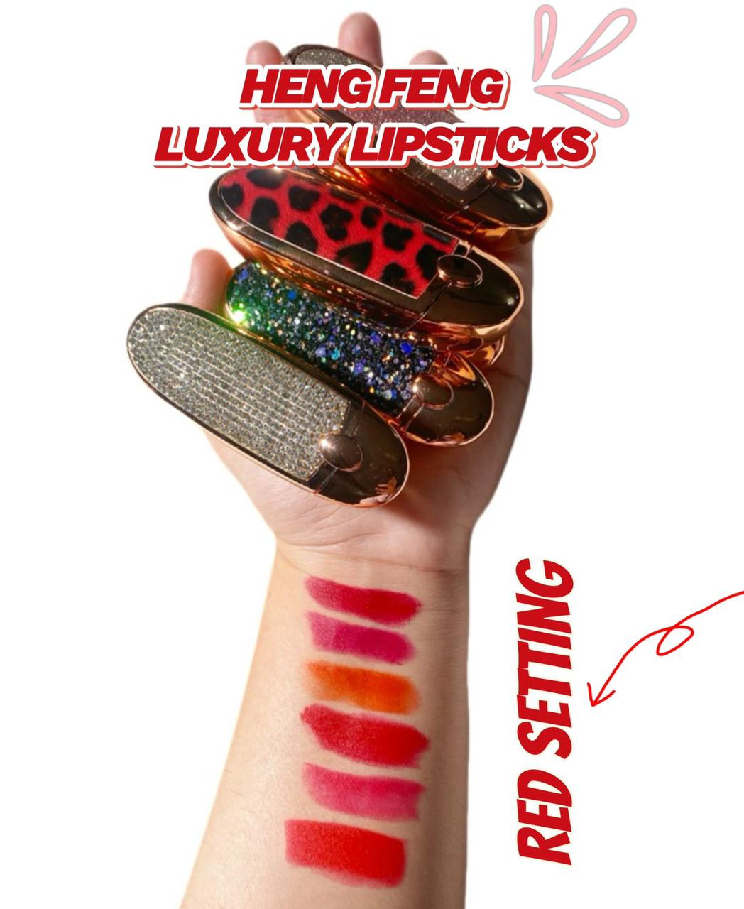 Hengfeng New Cute Diamond Radiance Matte Luxury Mirror Lipstick - image 3