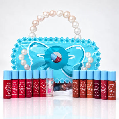 Heng Fang 12 Pcs Glossy Lip Gloss Set with Stylish Carry Bag