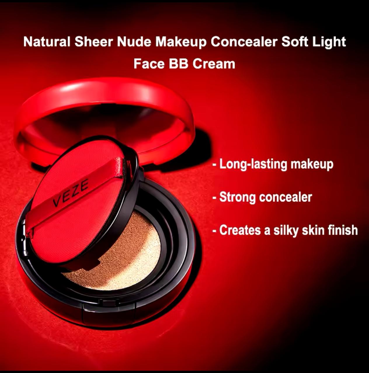 VEZE  Red Air Cushion Foundation BB CC Cream - Lightweight, Long-lasting Coverage