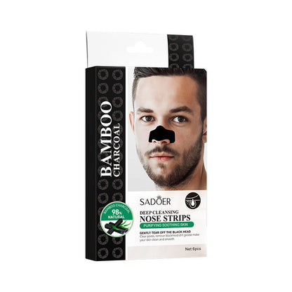 Sadoer Bamboo Charcoal Deep Cleansing Nose Strips 6 Strips in Box