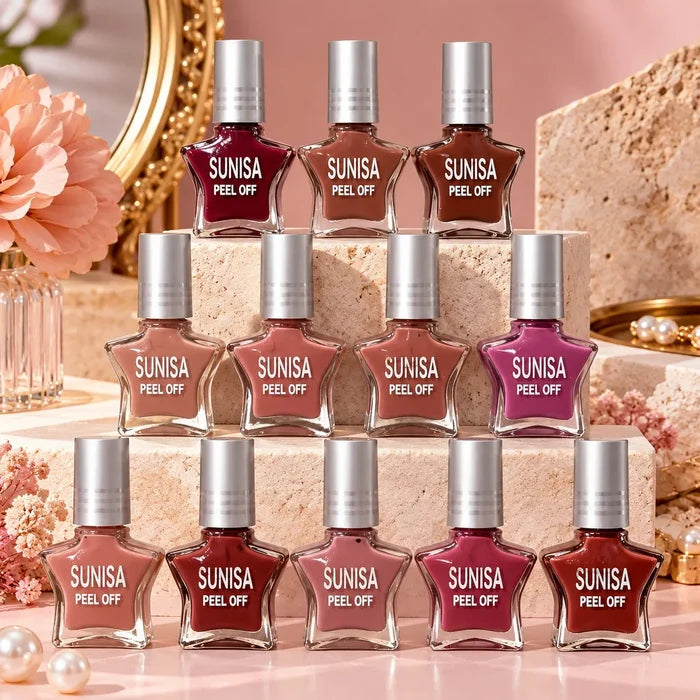 SUNISA 12 PCS Matte Liquid Peel Off Nail Polish