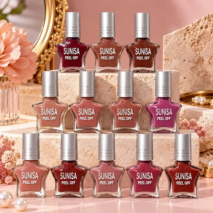 SUNISA 12 PCS Matte Liquid Peel Off Nail Polish